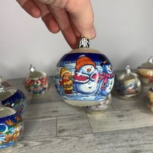 Vintage Satin Wrapped Christmas Ornament Set